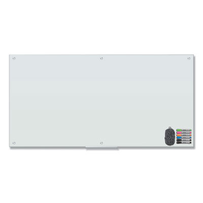 Magnetic Glass Dry Erase Board Value Pack, 70" x 35", Frosted White Surface