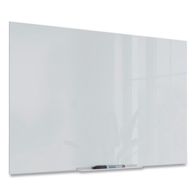 Floating Glass Dry Erase Board, 36" x 24" (Actual Size: 35" x 23"), White Surface