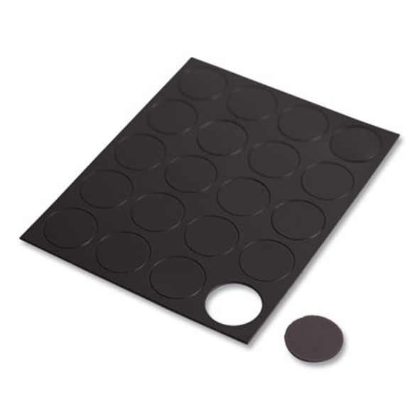 Heavy-Duty Board Magnets, Circles, Black, 0.75" Diameter, 20/Pack