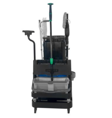 Deepcleanrx Janitorial Carts, Plastic, 3 Shelves, 24 x 26 x 26, Black