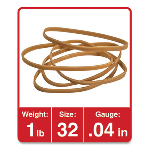 Rubber Bands, Size 32, 0.04" Gauge, Beige, 1 Lb Box, 820/Pack