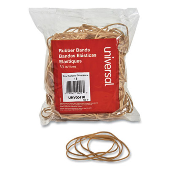 Rubber Bands, Size 18, 0.04" Gauge, Beige, 4 Oz Box, 400/Pack