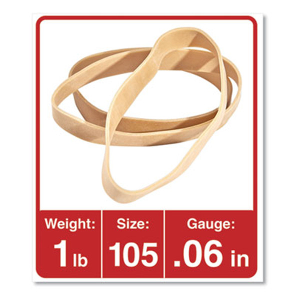Rubber Bands, Size 105, 0.06" Gauge, Beige, 1 Lb Box, 55/Pack