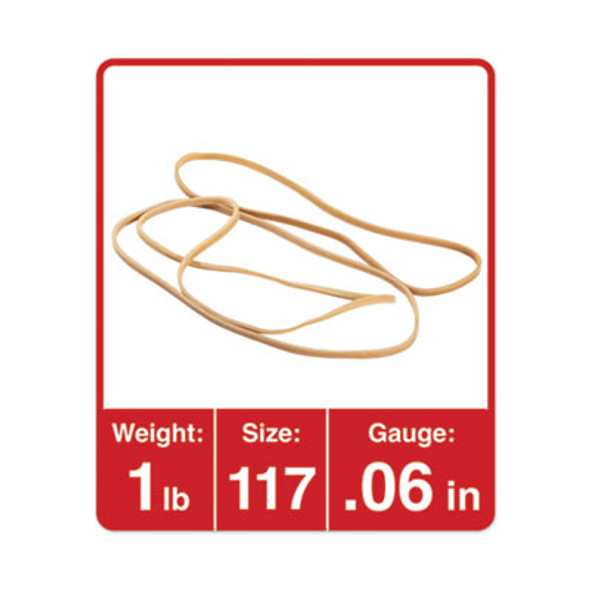 Rubber Bands, Size 117, 0.06" Gauge, Beige, 1 Lb Box, 210/Pack