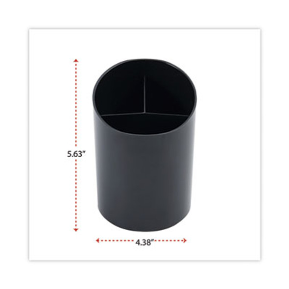 Recycled Big Pencil Cup, Plastic, 4.38" Diameter x 5.63"h, Black