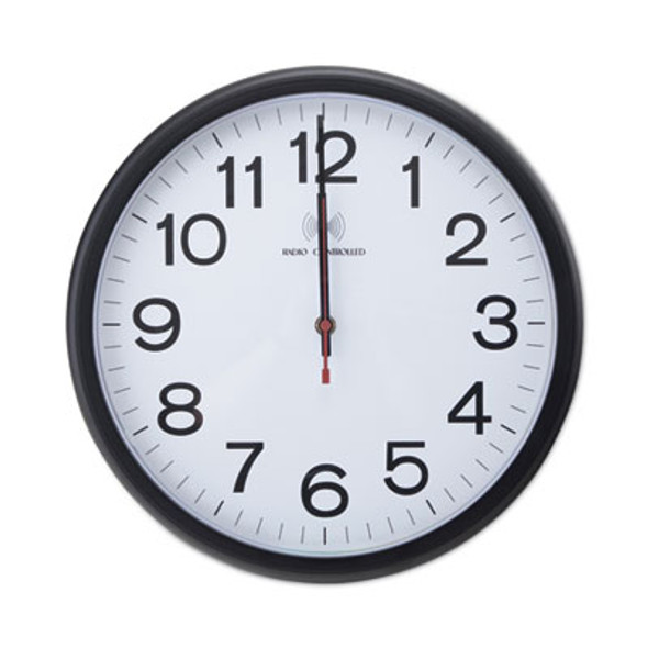 Deluxe 13 1/2" Indoor/Outdoor Atomic Clock, 13.5" Overall Diameter, Black Case, 1 Aa (Sold Separately)