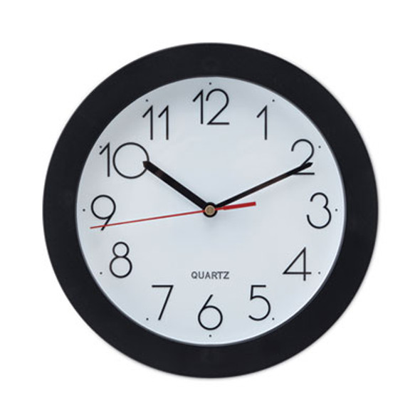 Bold Round Wall Clock, 9.75" Overall Diameter, Black Case, 1 Aa (Sold Separately)
