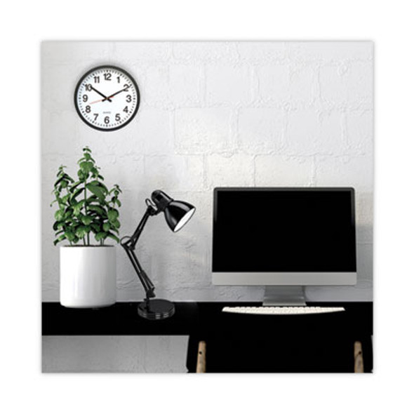 Classic Round Wall Clock, 12.63" Overall Diameter, Black Case, 1 Aa (Sold Separately)
