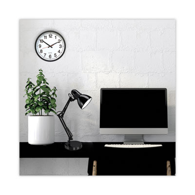 Classic Round Wall Clock, 12.63" Overall Diameter, Black Case, 1 Aa (Sold Separately)