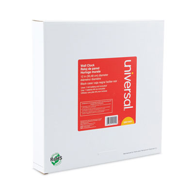 Whisper Quiet Clock, 12" Overall Diameter, Black Case, 1 Aa (Sold Separately)