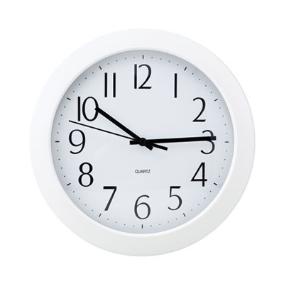 Whisper Quiet Clock, 12" Overall Diameter, White Case, 1 Aa (Sold Separately)