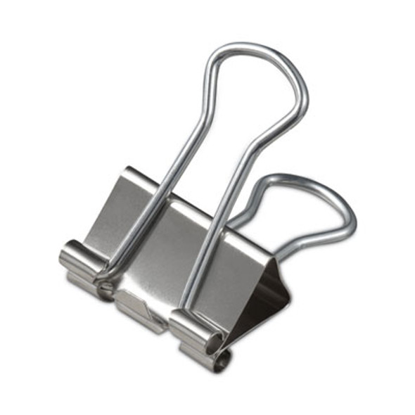 Binder Clips With Storage Tub, Small, Silver, 40/Pack