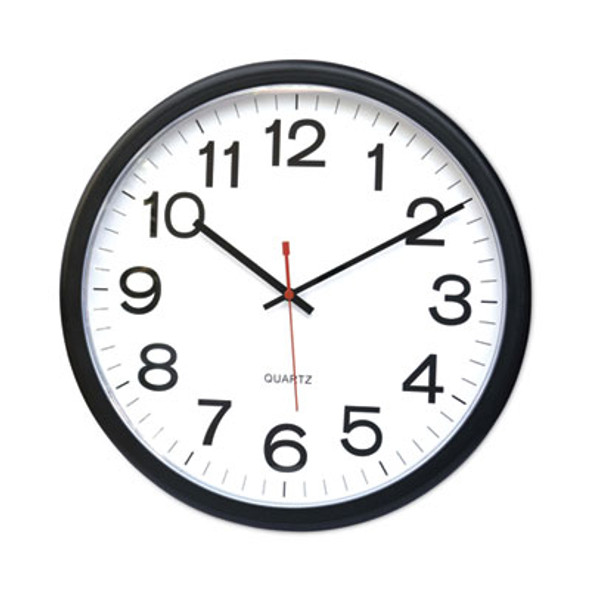 Indoor/Outdoor Round Wall Clock, 13.5" Overall Diameter, Black Case, 1 Aa (Sold Separately)