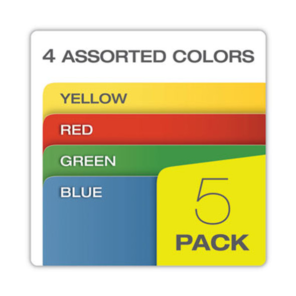 Redrope Expanding File Pockets, 3.5" Expansion, Letter Size, Assorted Colors, 5/Box