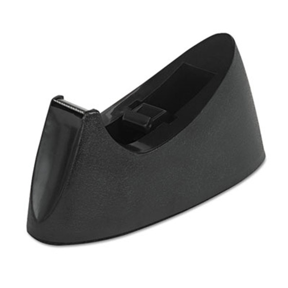 Desktop Tape Dispenser, Weighted Nonskid Base, 1" Core, Black
