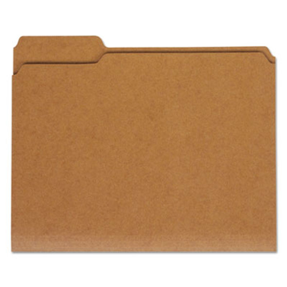 Reinforced Kraft Top Tab File Folders, 1/3-Cut Tabs: Assorted, Letter Size, 0.75" Expansion, Brown, 100/Box