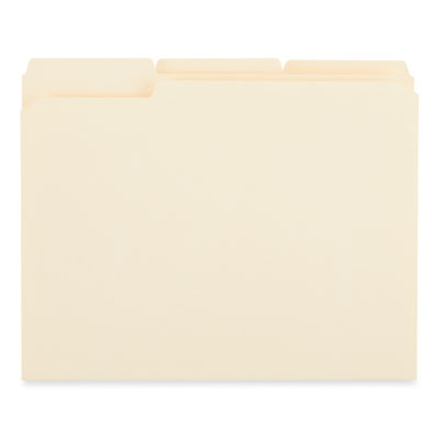 Reinforced Top Tab File Folders, 1/3-Cut Tabs: Assorted, Letter Size, 0.75" Expansion, Manila, 250/Carton