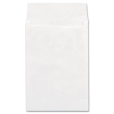 Deluxe Tyvek Expansion Envelopes, Open-End, 1.5" Capacity, #13 1/2, Square Flap, Self-Adhesive Closure, 10 x 13, White,100/Bx