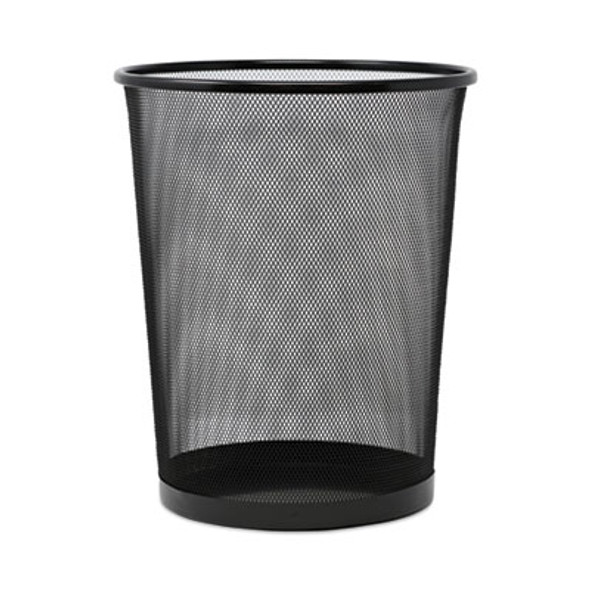 Mesh Wastebasket, 18 Qt, Steel Mesh, Black