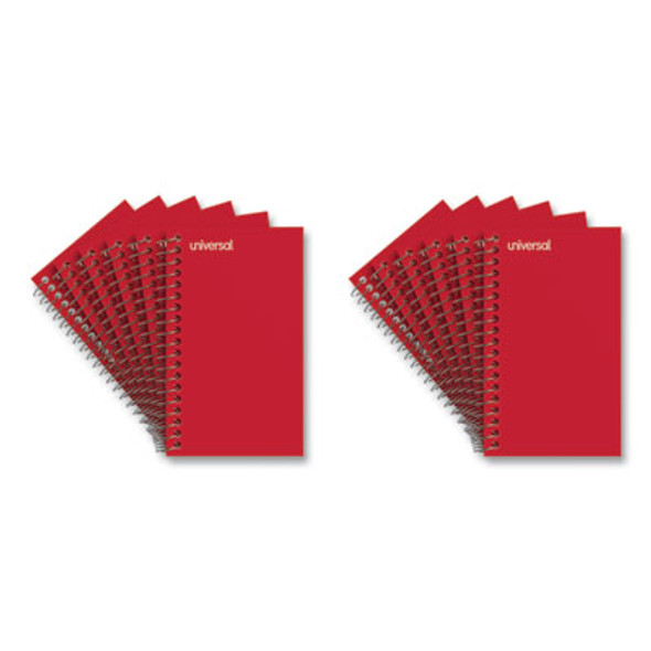 Wirebound Memo Book, Narrow Rule, Red Cover, (50) 5 x 3 Sheets, 12/Pack