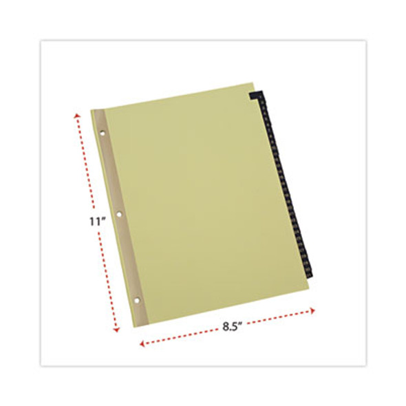 Deluxe Preprinted Simulated Leather Tab Dividers With Gold Printing, 31-Tab, 1 To 31, 11 X 8.5, Buff, 1 Set