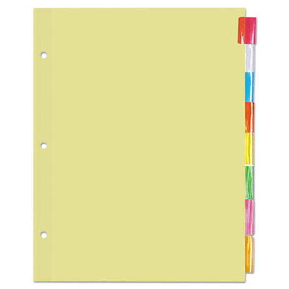 Insertable Tab Index, 8-Tab, 11 x 8.5, Buff, Assorted Tabs, 24 Sets