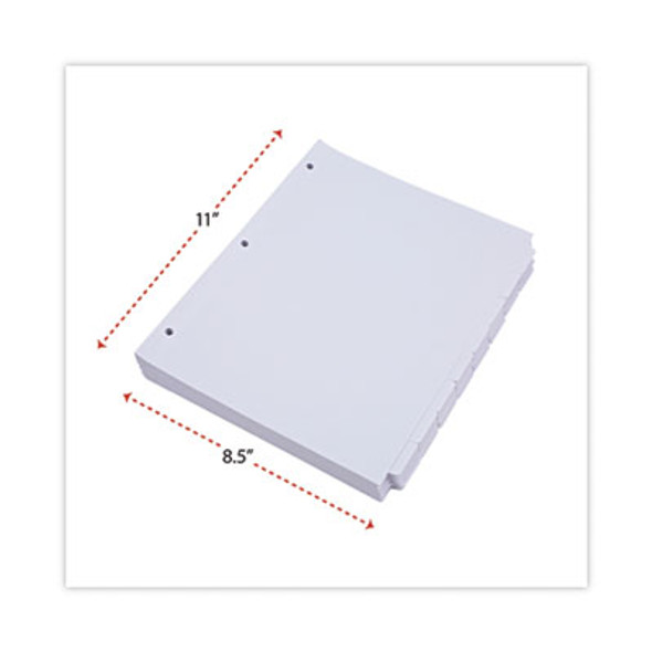 Self-Tab Index Dividers, 8-Tab, 11 X 8.5, White, 24 Sets