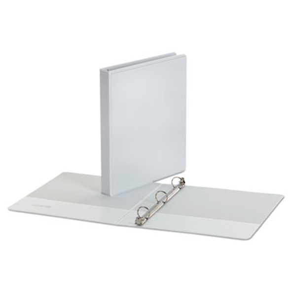 Economy Round Ring View Binder, 3 Rings, 1" Capacity, 11 X 8.5, White, 12/Carton