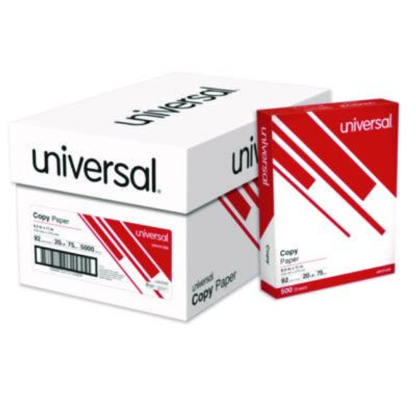 Copy Paper, 92 Bright, 20 Lb Bond Weight, 8.5 x 11, White, 500 Sheets/Ream, 10 Reams/Carton, 40 Cartons/Pallet