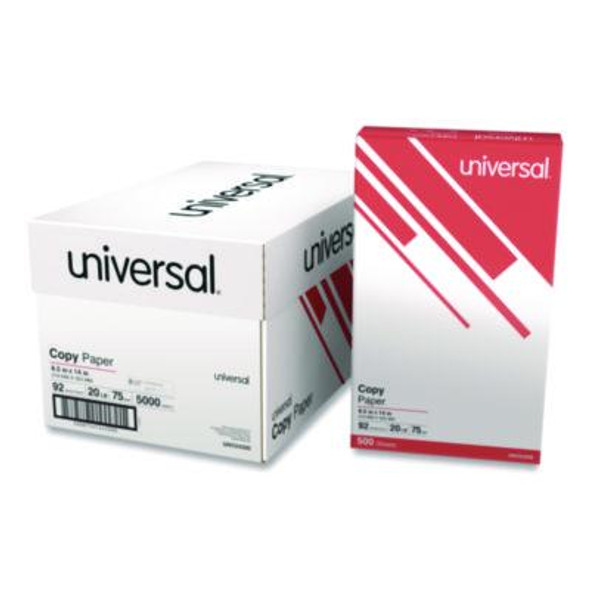 Legal Size Copy Paper, 92 Bright, 20 Lb Bond Weight, 8.5 x 14, White, 500 Sheets/Ream, 10 Reams/Carton, 30 Cartons/Pallet
