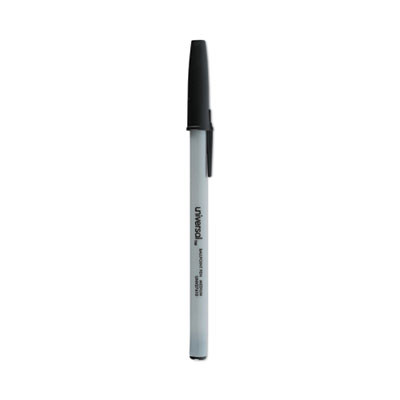 Ballpoint Pen, Stick, Medium 1 Mm, Black Ink, Gray/Black Barrel, Dozen
