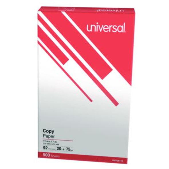 Copy Paper, 92 Bright, 20 Lb Bond Weight, 11 x 17, White, 500 Sheets/Ream