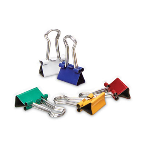 Binder Clips With Storage Tub, Mini, Assorted Colors, 60/Pack