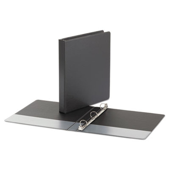 Economy Non-View Round Ring Binder, 3 Rings, 1" Capacity, 11" x 8.5", Black