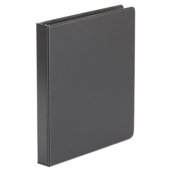 Economy Non-View Round Ring Binder, 3 Rings, 1" Capacity, 11" x 8.5", Black