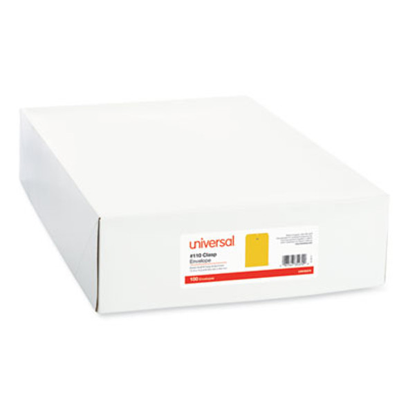 Kraft Clasp Envelope, #110, Square Flap, Clasp/Gummed Closure, 12 X 15.5, Brown Kraft, 100/Box
