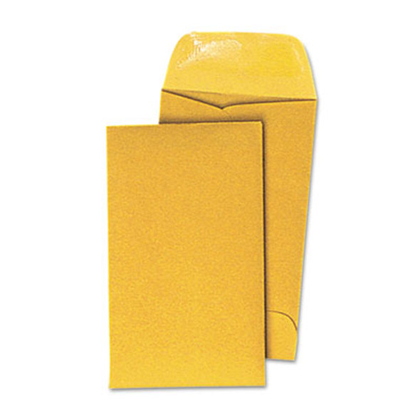 Kraft Coin Envelope, #7, Round Flap, Gummed Closure, 3.5 X 6.5, Light Brown Kraft, 500/Box