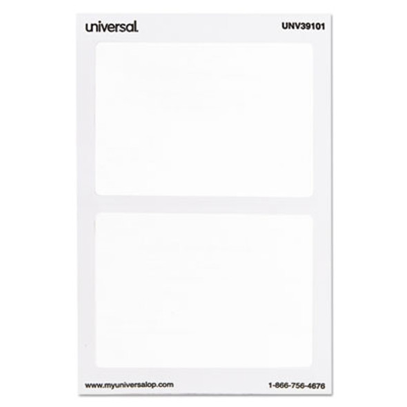 Plain Self-Adhesive Name Badges, 3 1/2 X 2 1/4, White, 100/Pack
