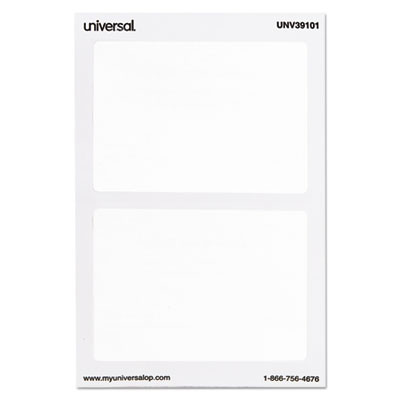 Plain Self-Adhesive Name Badges, 3 1/2 X 2 1/4, White, 100/Pack