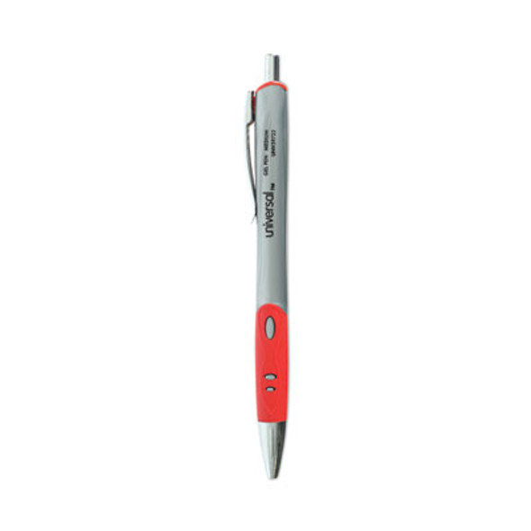 Comfort Grip Gel Pen, Retractable, Medium 0.7 Mm, Red Ink, Gray/Red/Silver Barrel, Dozen