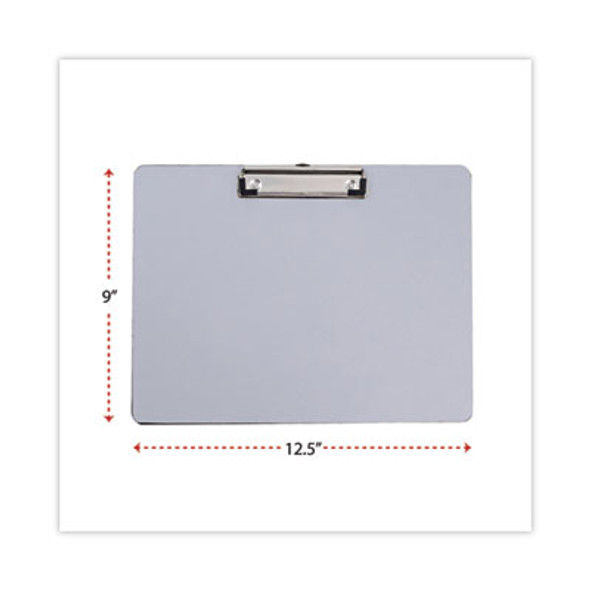Plastic Brushed Aluminum Clipboard, Landscape Orientation, 0.5" Clip Capacity, Holds 11 x 8.5 Sheets, Silver