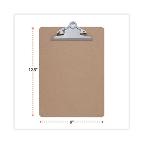 Hardboard Clipboard, 1.25" Clip Capacity, Holds 8.5 x 11 Sheets, Brown