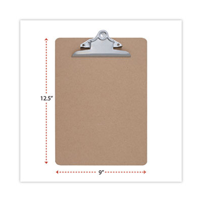 Hardboard Clipboard, 1.25" Clip Capacity, Holds 8.5 x 11 Sheets, Brown