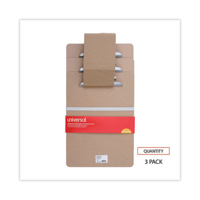 Hardboard Clipboard, 1.25" Clip Capacity, Holds 8.5 x 11 Sheets, Brown, 3/Pack