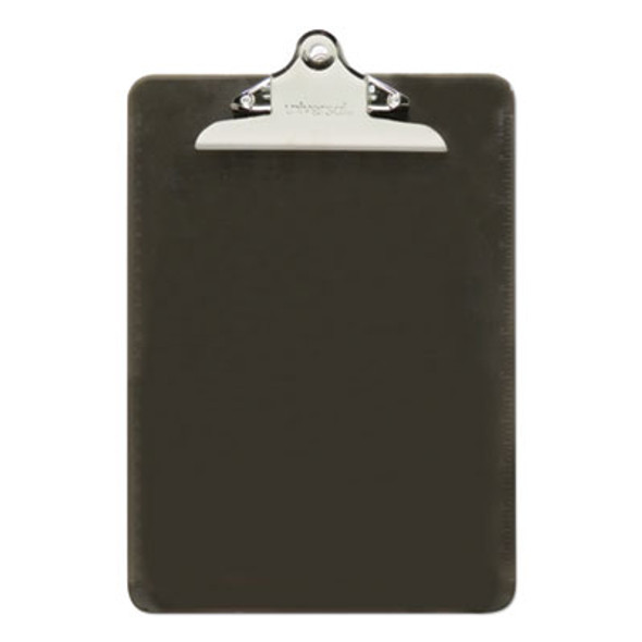 Plastic Clipboard With High Capacity Clip, 1.25" Clip Capacity, Holds 8.5 x 11 Sheets, Translucent Black