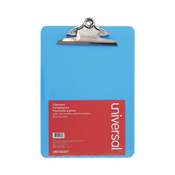 Plastic Clipboard With High Capacity Clip, 1.25" Clip Capacity, Holds 8.5 x 11 Sheets, Translucent Blue
