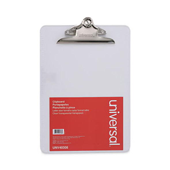Plastic Clipboard With High Capacity Clip, 1.25" Clip Capacity, Holds 8.5 x 11 Sheets, Clear