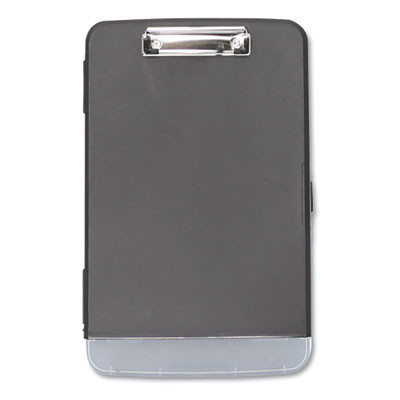 Storage Clipboard With Pen Compartment, 0.5" Clip Capacity, Holds 8.5 x 11 Sheets, Black