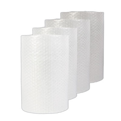 Bubble Packaging, 0.31" Thick, 12" x 125 Ft, Perforated Every 12", Clear, 4/Carton