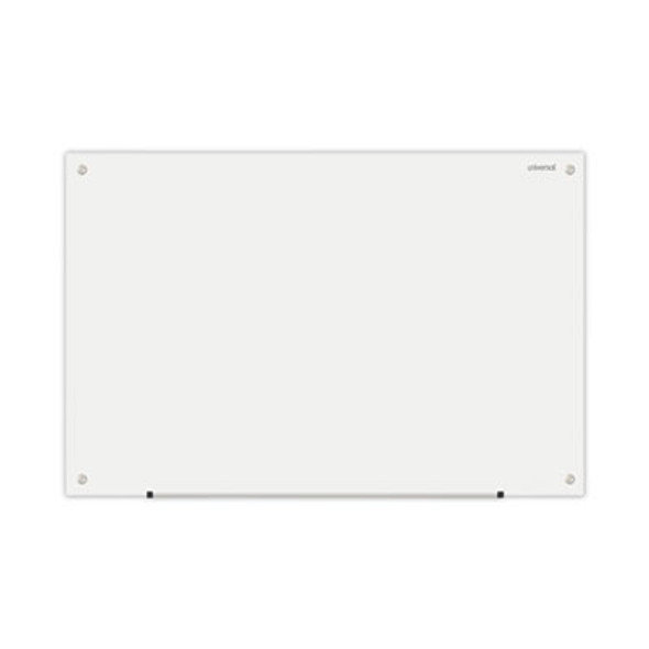 Frameless Glass Marker Board, 36" x 24", White Surface